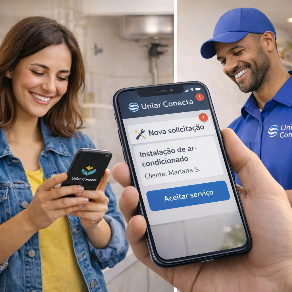 App Uniar Conecta sendo usado