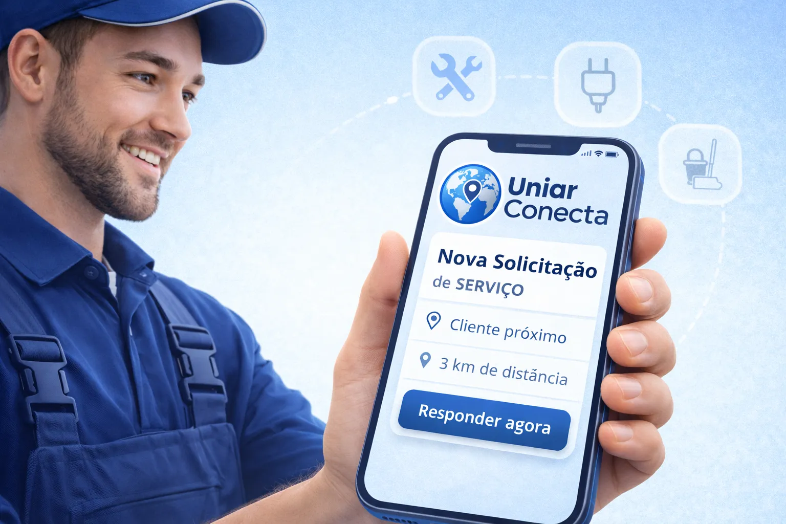 Interface do aplicativo Uniar Conecta