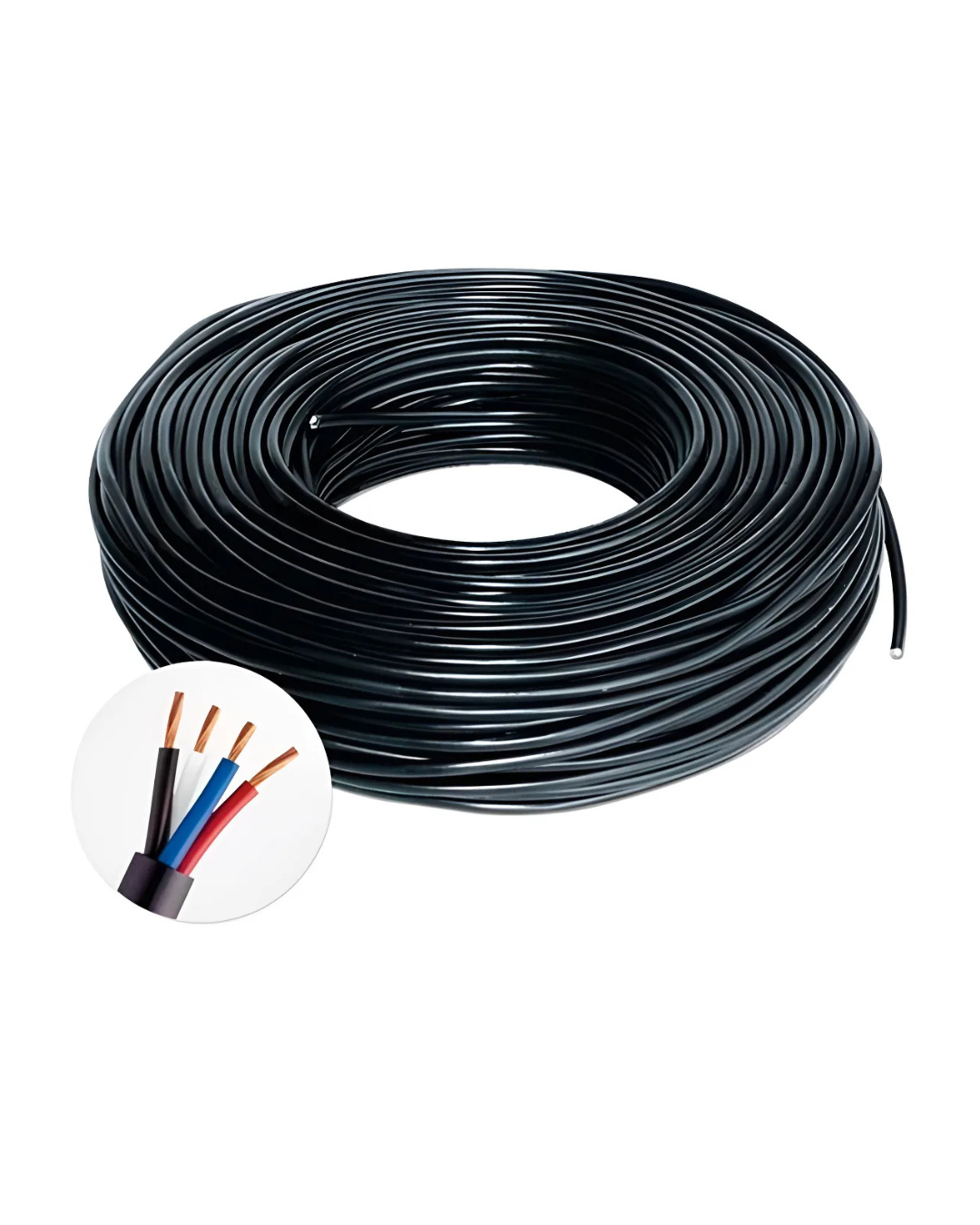 Cabo PP 4x1,5 Mm - 100 Metros Preto